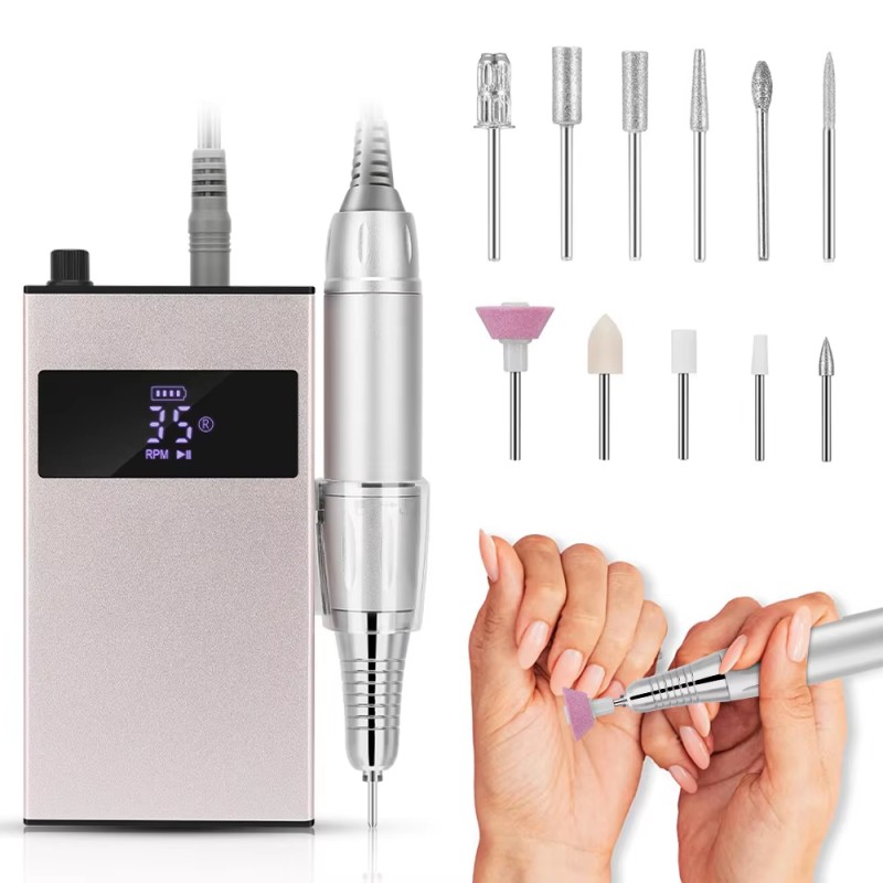 ערכת מקדחי ציפורניים ניידת בעלת רעש נמוך